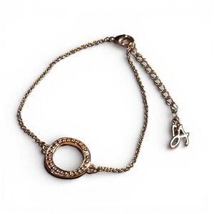 “A” dainty adjustable bracelet rose gold tone fashion jewelry  6.5”-8”​​​